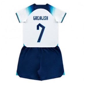 England Jack Grealish #7 Replica Home Stadium Kit for Kids World Cup 2022 Short Sleeve (+ pants)